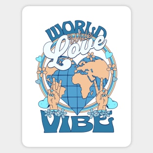 WORLD WIDE LOVE VIBE (Dark Blue/Sand/light blue) Sticker